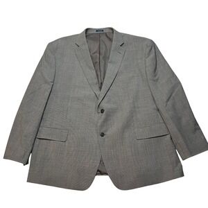 Stafford Blazer Mens 52R Big Micro Pattern Coolmax Wool Blend Suit Jacket